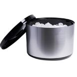 Drinkstuff DS38231 10 Litre Plastic Ice Bucket Brushed Aluminium Effect Ice Cube Bucket, Large Ice 