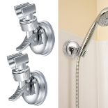Juliyeh 2 Pcs Shower Head Holders Adjustable, Suction Cup Shower Head Brackets Removable, Shower He