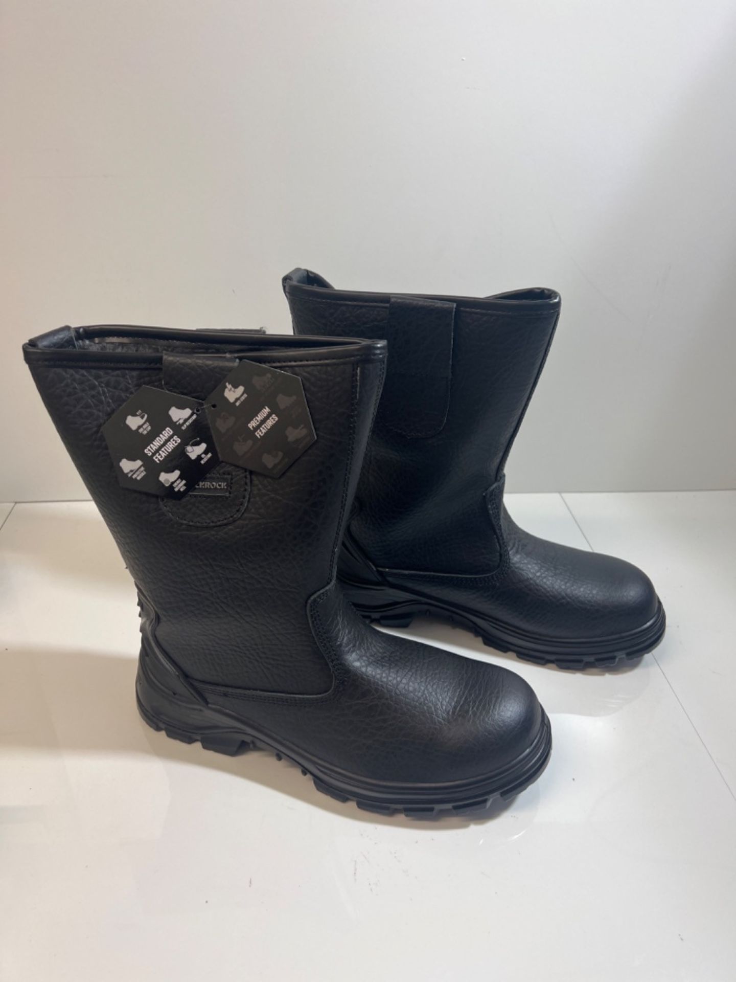 Blackrock S1-P SRC Safety Rigger Work Boots, Mens Womens Steel Toe Cap Black Leather, Working Boots - Image 3 of 3