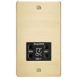 Knightsbridge FP8900BB Brushed Brass FPAV8900BB Flat Plate 115V/230V Dual Voltage Shaver Socket, 23