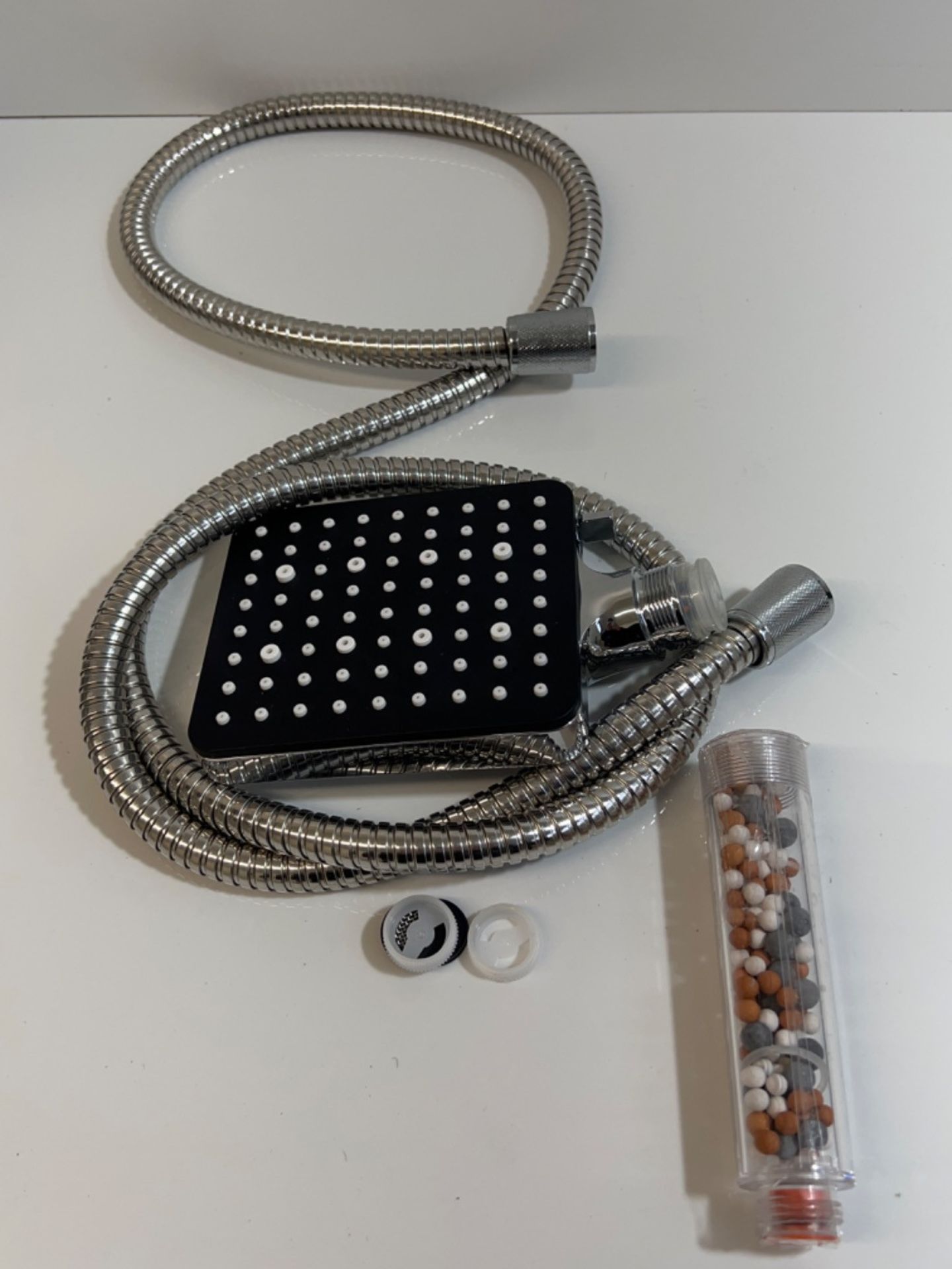 Shower Head and Hose 1.6M with Filter - YEAUPE PRO Square High Pressure Shower Heads and Hose with  - Image 3 of 3