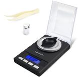 Digital Milligram Scales 0.001g/50g, Muaket Mini Kitchen Scales with LCD Display, High Precision El