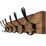 SKOLOO Coat Rack Wall Mount - Antique Wooden Carved- X Cross Coat Hook, Wall Coat Hanger with 6 Hoo