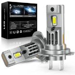 JOSHF LED H7 Headlight Bulb, 100W CSP 22000LM 6500K Wireless Headlight 1:1 Mini Car Conversion Kit 