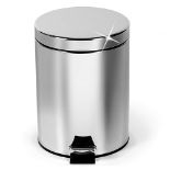 art moon Moon - Rustproof Bathroom and Toilet Pedal Bin, Stainless Steel Round Waste Bin, Removable