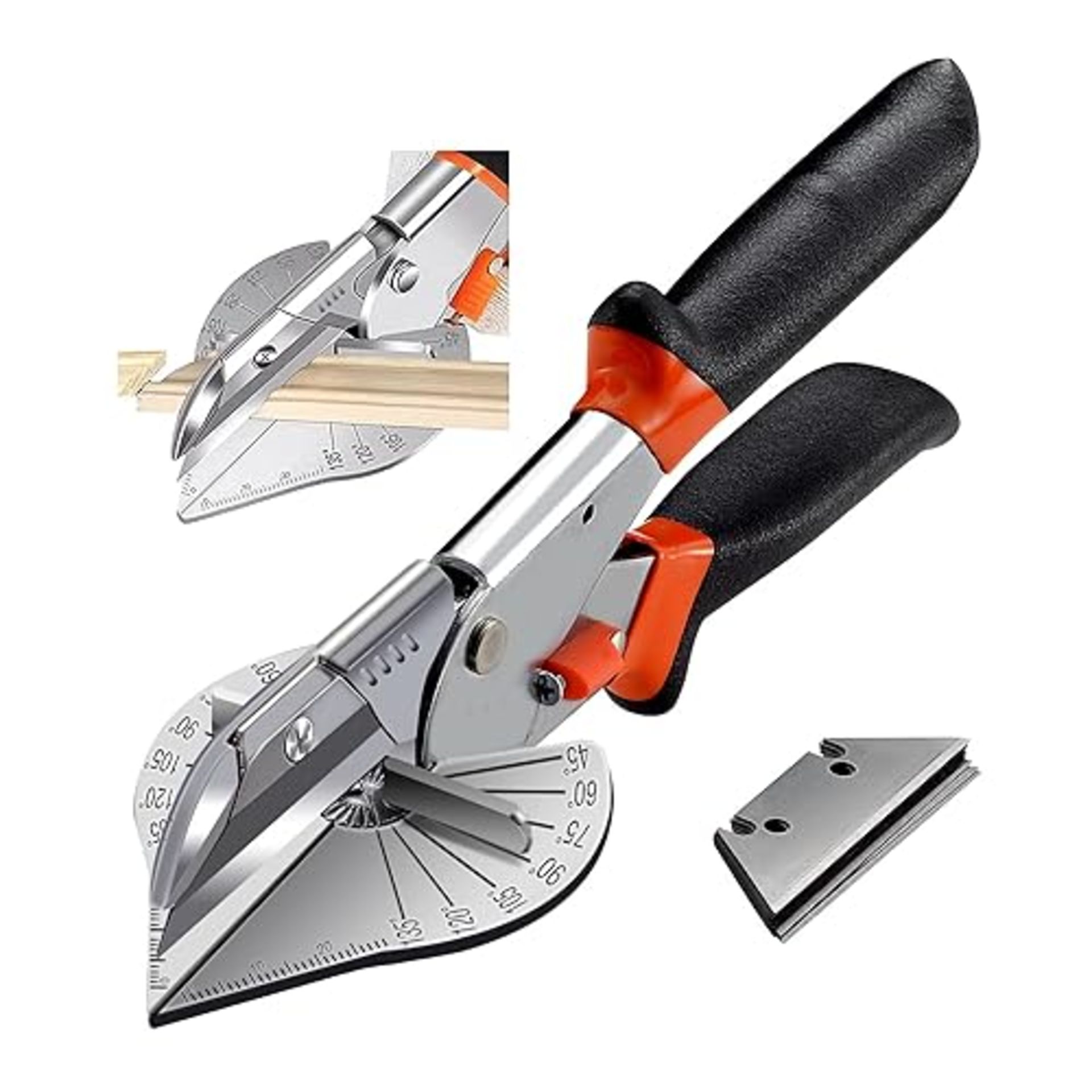 HOHXEN 45° -135° Angle Miter Shear Cutter,Multi-Function Trunking Scissors,Quarter Round Cutting 