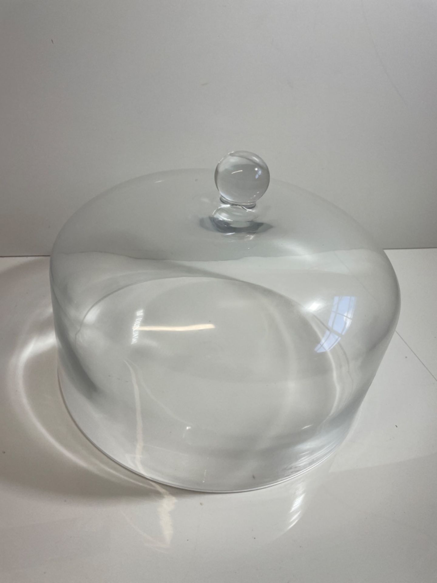 Olympia Glass Cake Stand Dome Lid, 285(Ø) x 200(H)mm, High Clarity Clear Glass, Protects Homemade  - Image 2 of 3