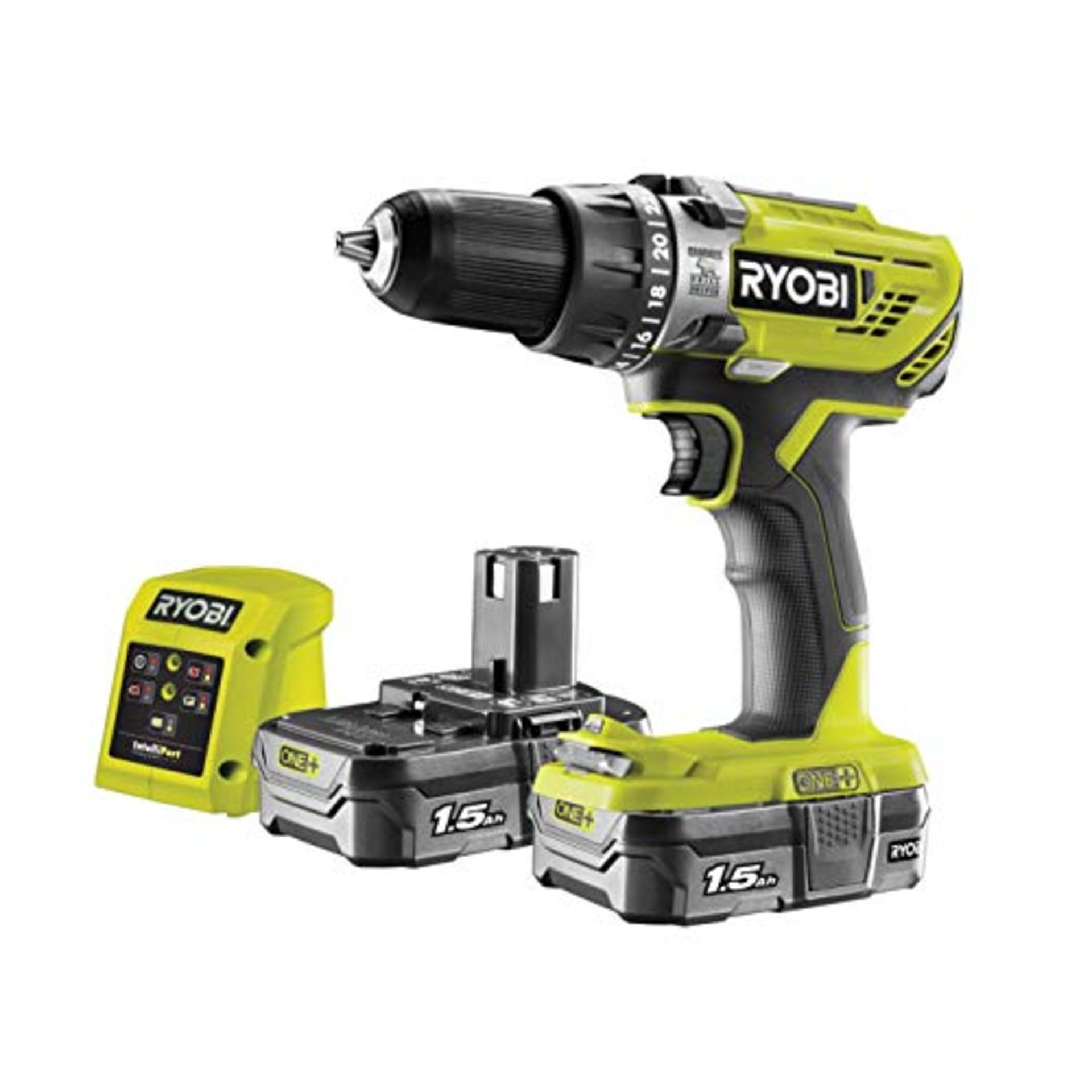 Ryobi R18PD3-215GZ 18 V ONE+ Cordless Combi Drill Starter, Hyper Green - Body only