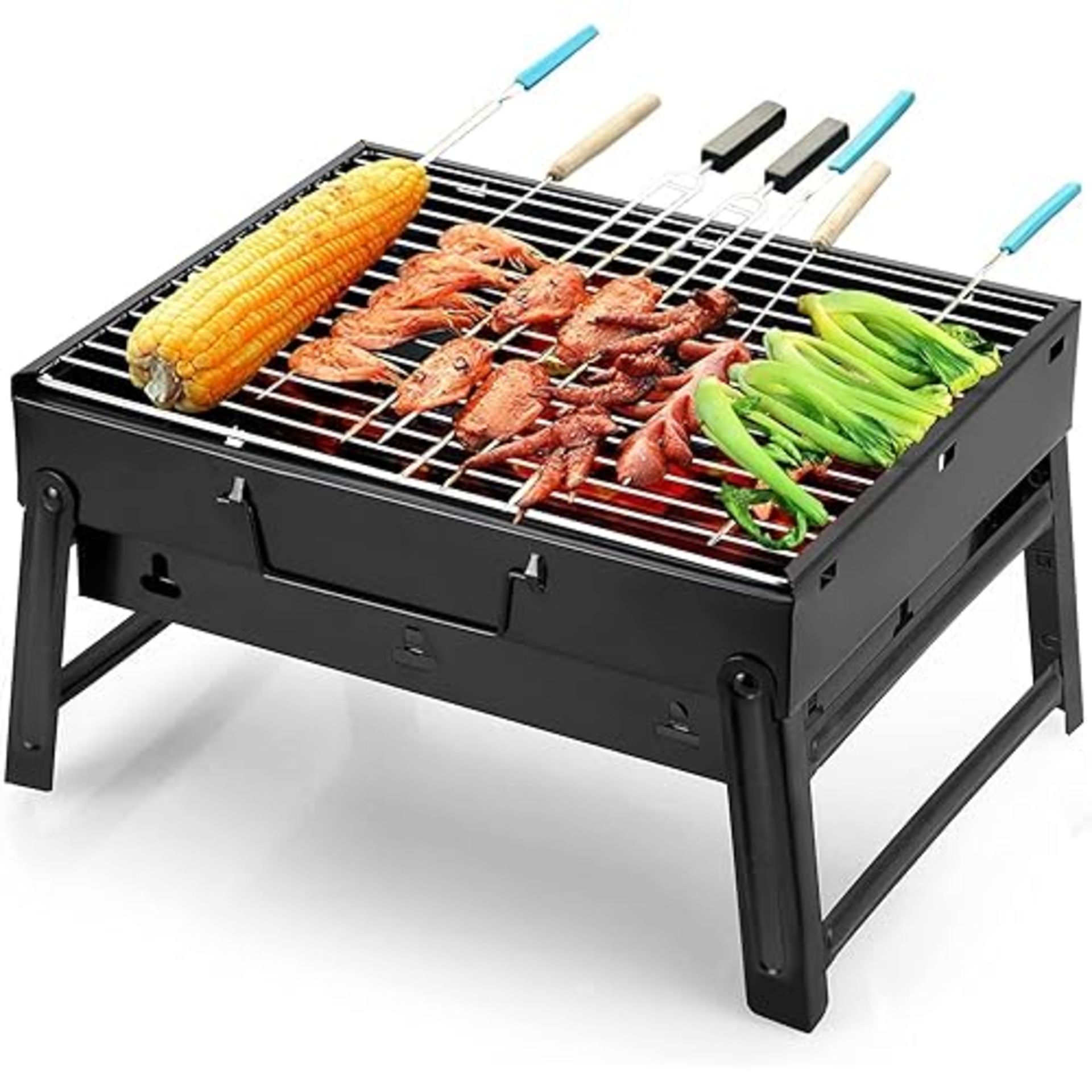 Charcoal Barbecues, Uten Barbecue Grill, BBQ Grill, Portable Folding Charcoal Barbecue Grill Stainl