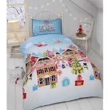 Rapport Home Kids Christmas Toddler Cot Duvet Cover Set Gingerbread Town Toddler Xmas Bedding Set f