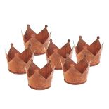 Metal Lantern Crown 6.5 cm in Rust Look – Set of 6 – Decorative Candle Stand Tea Light Holder T