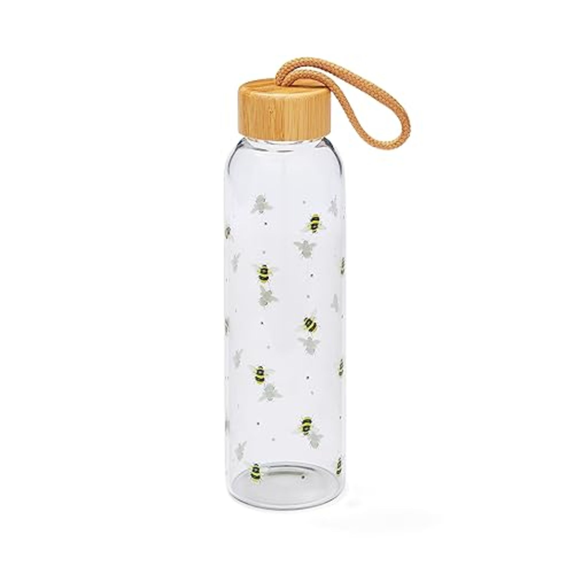 Cooksmart 500ml Glass Water Bottle | Eco Friendly Glass Bottle With Lid & Carry Handle | Glass Bott
