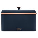 Tower T826130MNB Cavaletto Bread Bin Storage, Carbon Steel, Removable Lid, Midnight Blue and Rose G