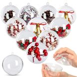 AGM 20pcs Fulfillable Chrismtams Baubles 8cm, Make Your Own Clear Craft Christmas Tree Ornaments, f