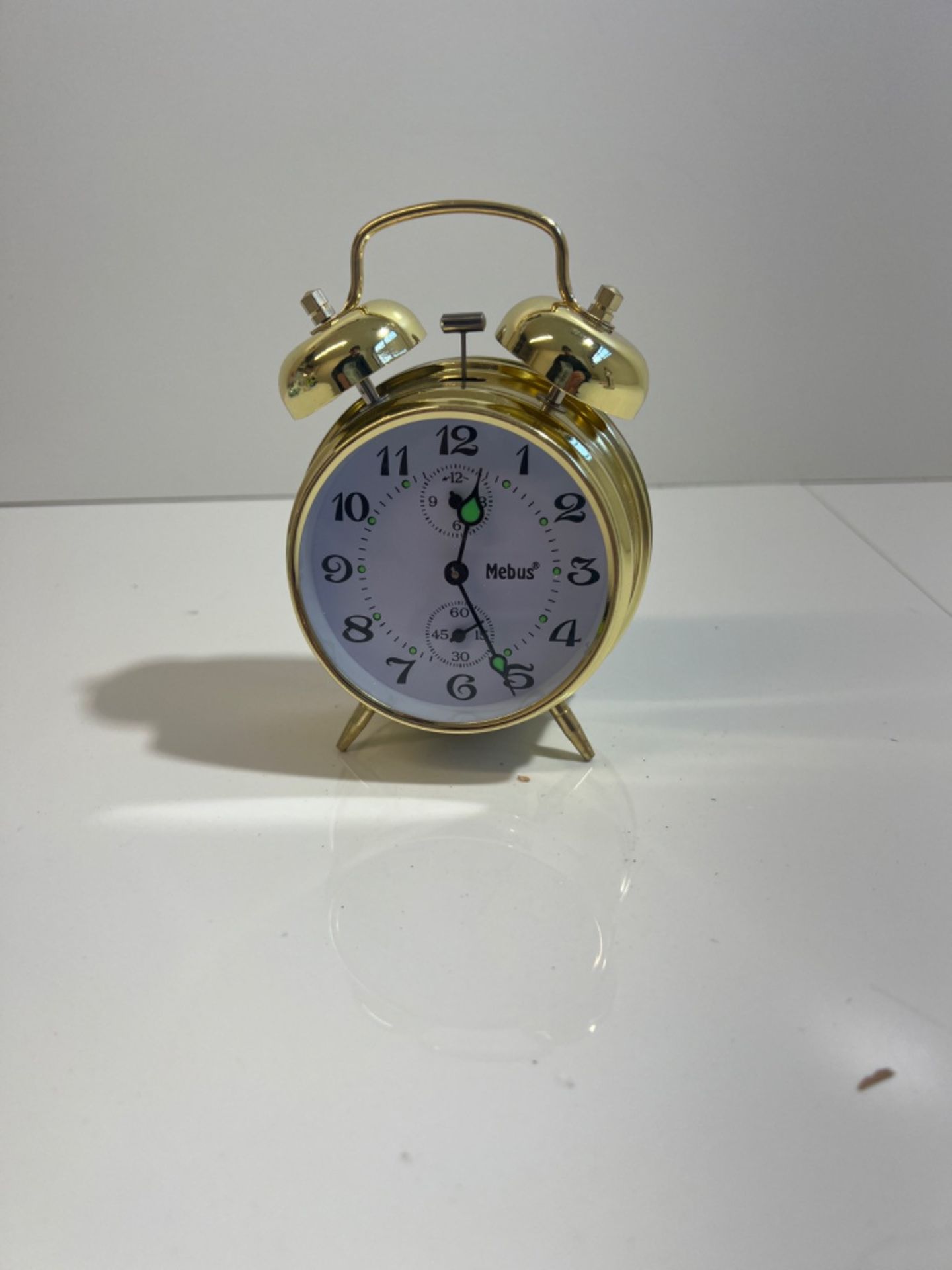 Mebus Mechanical Bell Alarm Clock, Metal, Gold, Normal - Image 3 of 3