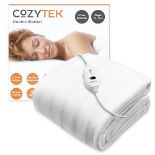 Cozytek Single Polyester Electric Blanket Size Detachable Control Underblanket 3 Heat Settings Whit