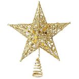 Christmas Tree Topper, 20CM Gold Tree Star Xmas Tree Topper for Chirstmas Tree Decoration