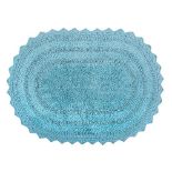 DII Crochet Collection Reversible Bath Mat, Large Oval, 21x34, Cameo Blue