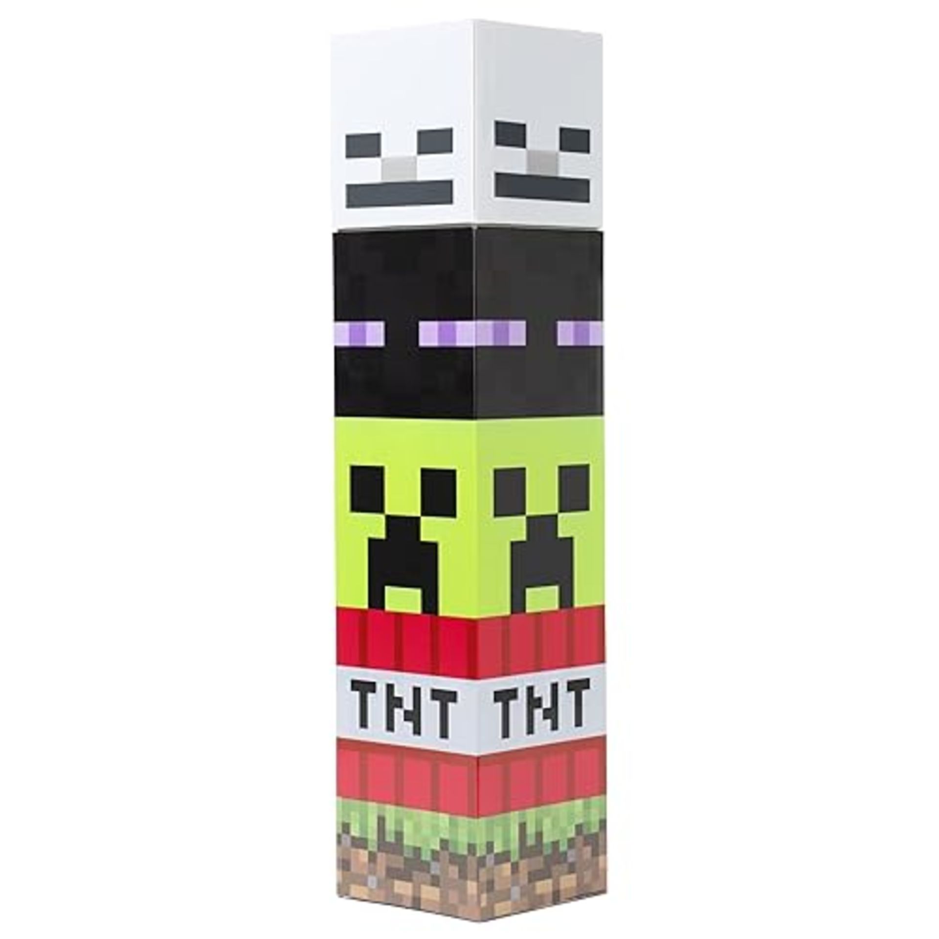 Minecraft - Square Plastic Water Bottle - Pixel Creepers - Video Game Kids Water Bottle - 650ml Gif