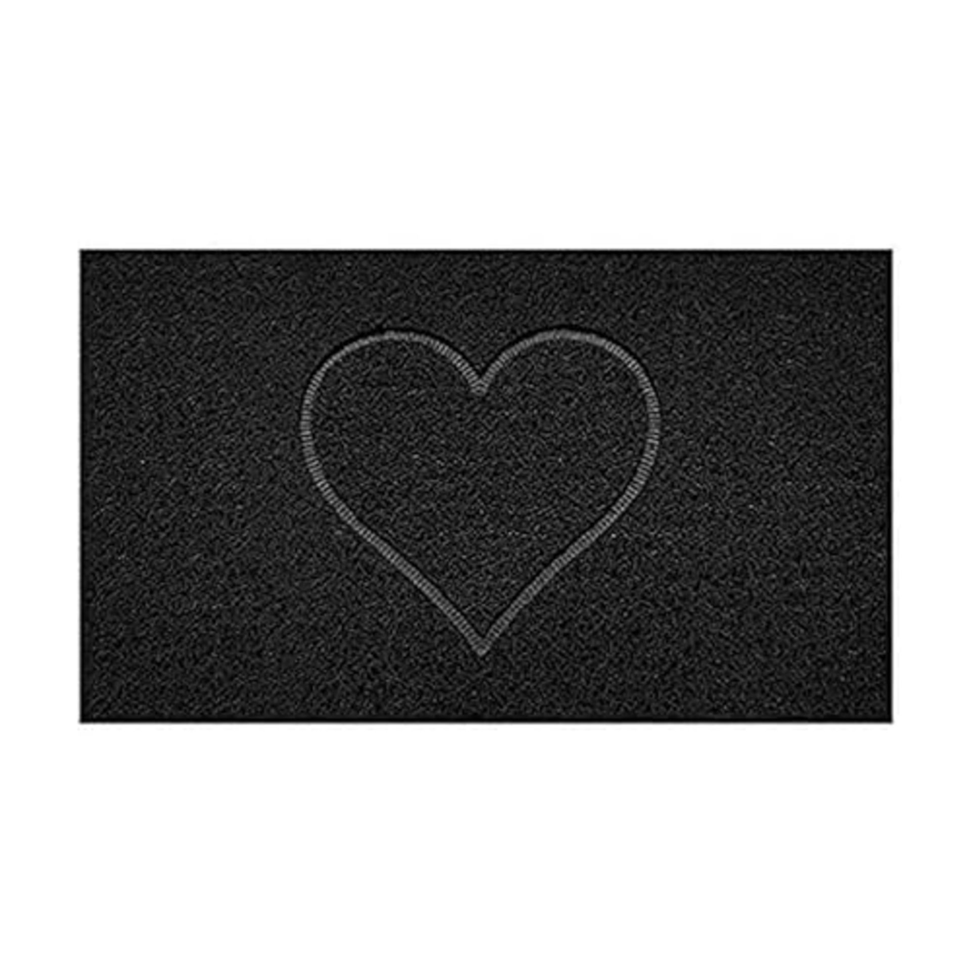 Nicoman Embossed Spaghetti Door Mat Dirt-Trapper Jet-Washable Doormat 70x43cm (Black, HEART Shape) 