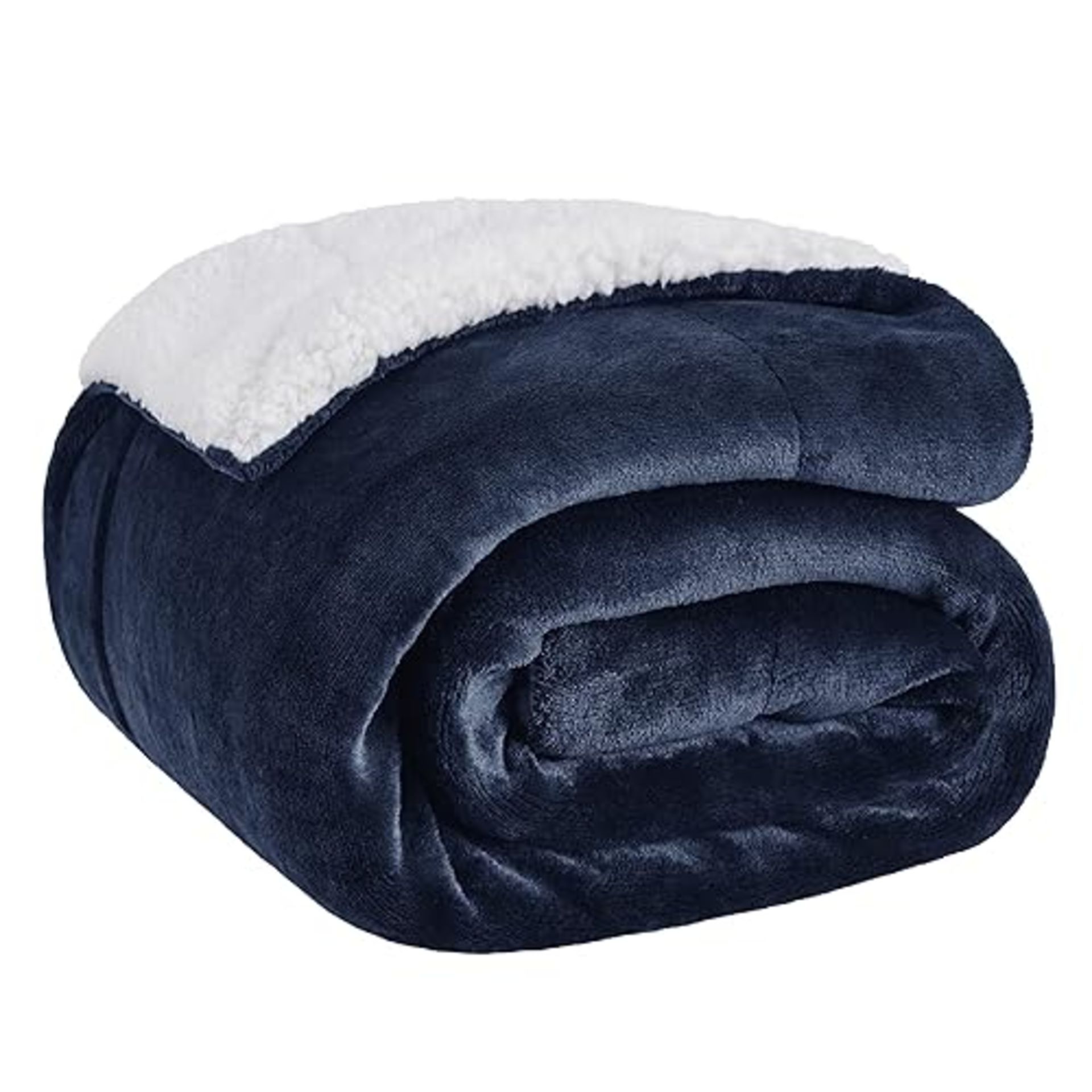 Bedsure Sherpa Fleece Throw Blanket - Fluffy Microfiber Solid Blankets for Bed and Couch Double/Twi