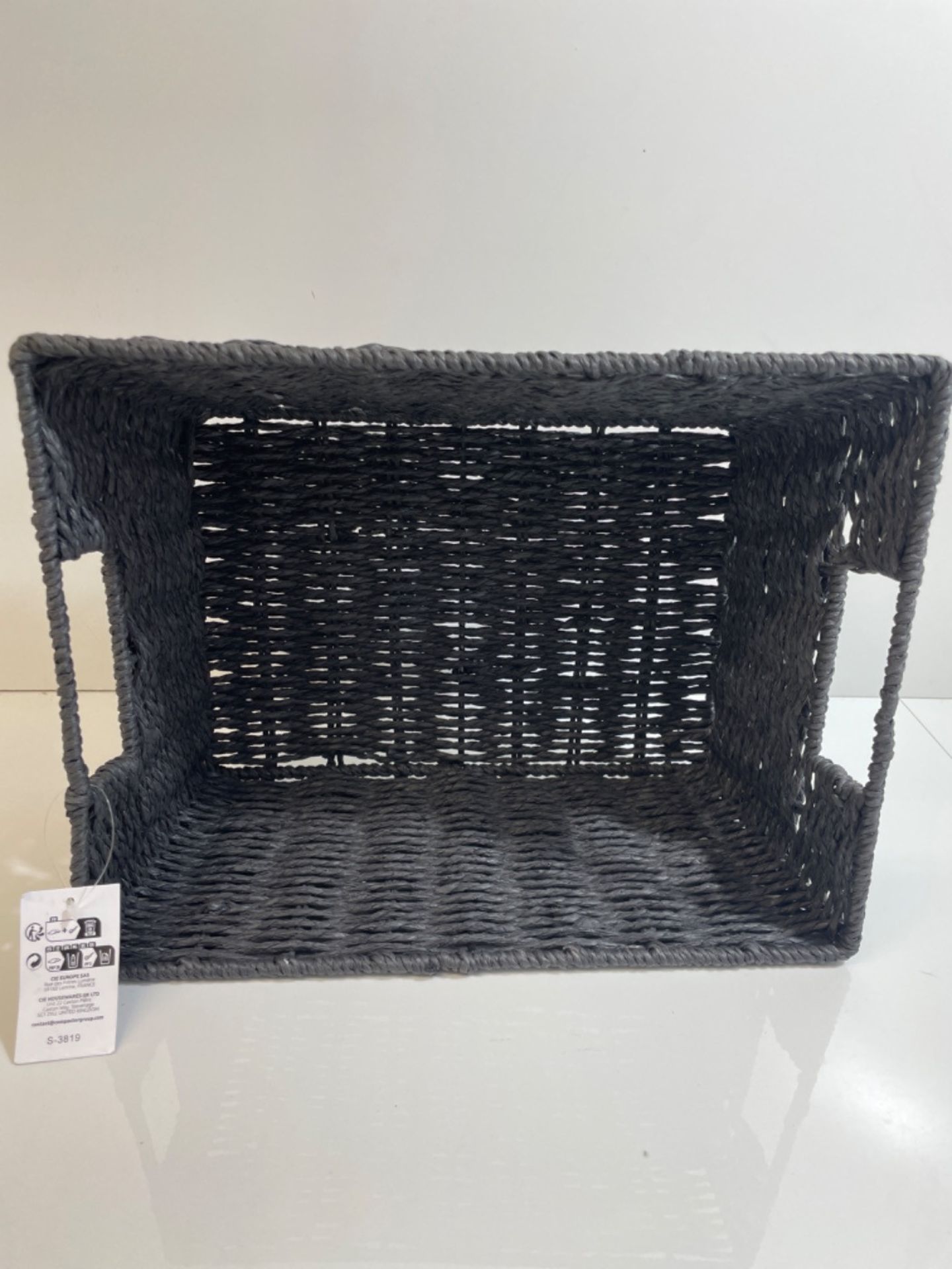 Compactor Etna Woven Storage Basket, Woven Paper and Metal, 31 x 24 x 14cm, Black, RAN6543 - Image 3 of 3