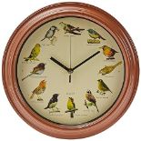 Out of the Blue Plastic Wall Clock with Birds Design, Multicolour, l x 32 cm w