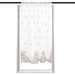 Fish Short Window Sheer Curtains Valance Living Room Curtain Feather Embroidered Voile Rod Pocket C