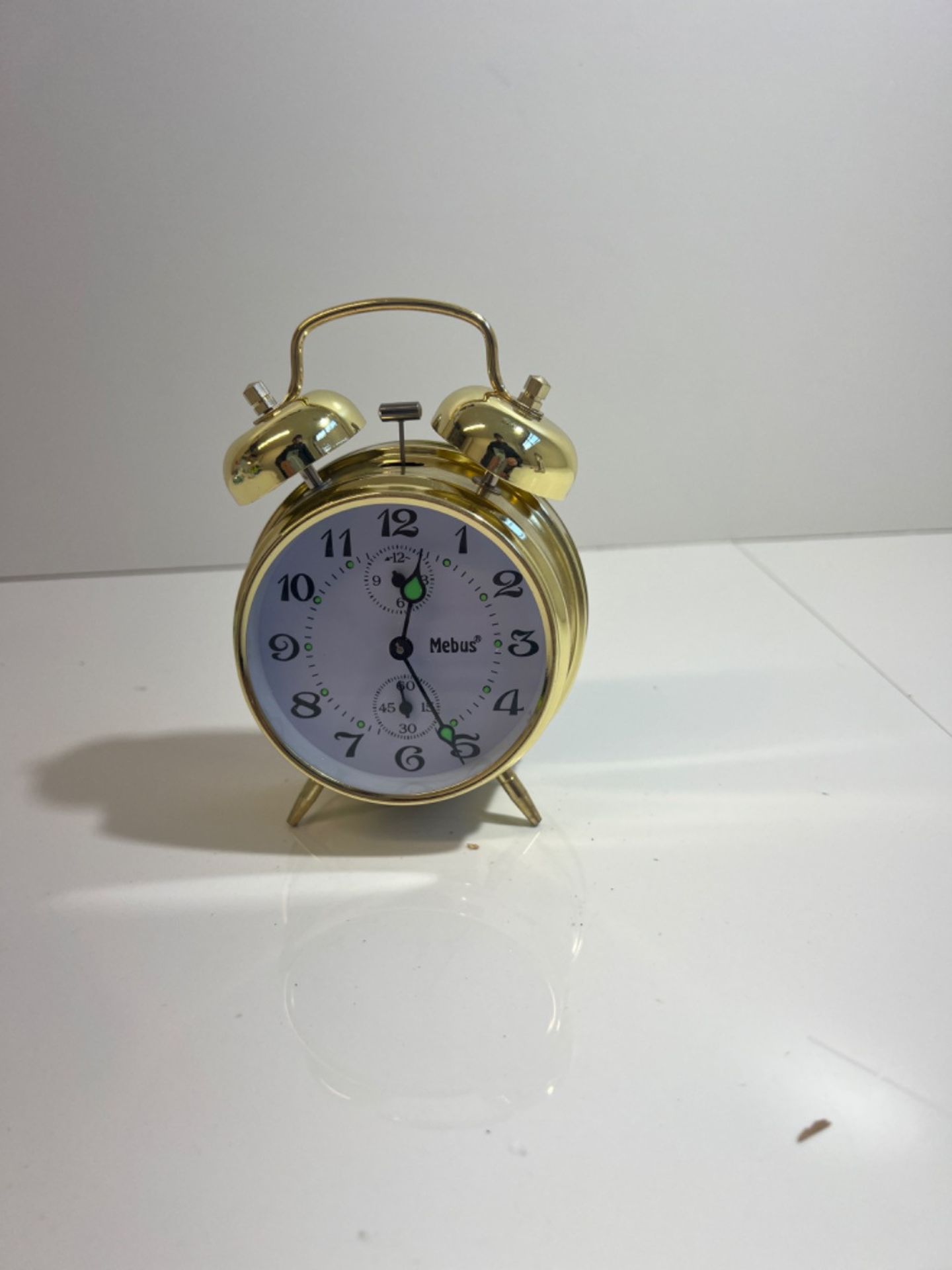 Mebus Mechanical Bell Alarm Clock, Metal, Gold, Normal - Image 2 of 3