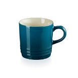 Le Creuset Stoneware Cappuccino Mug, 200 ml, Deep Teal, 70303206420099