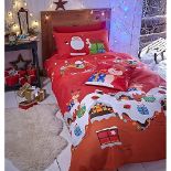 Catherine Lansfield Santa's Christmas Presents Reversible Single Duvet Cover Set with Pillowcase Re