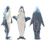 Olivia Rocco Shark Blanket Sleeping Bag for Adults Wearable Onesie Cozy Flannel Shark Tail Hoodie S