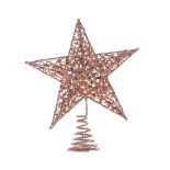 Amosfun Glittered Christmas Tree Topper Star Treetop for Christmas Tree Decoration or Home Decor (R