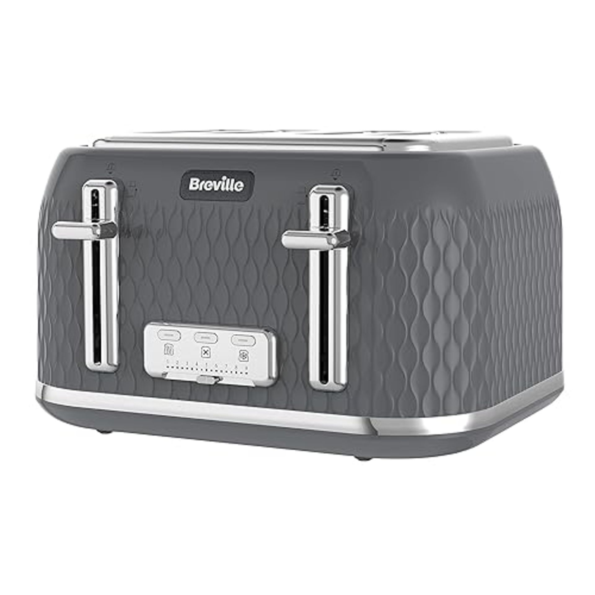 Breville Curve 4-Slice Toaster with High Lift and Wide Slots | Grey & Chrome [VTR013]