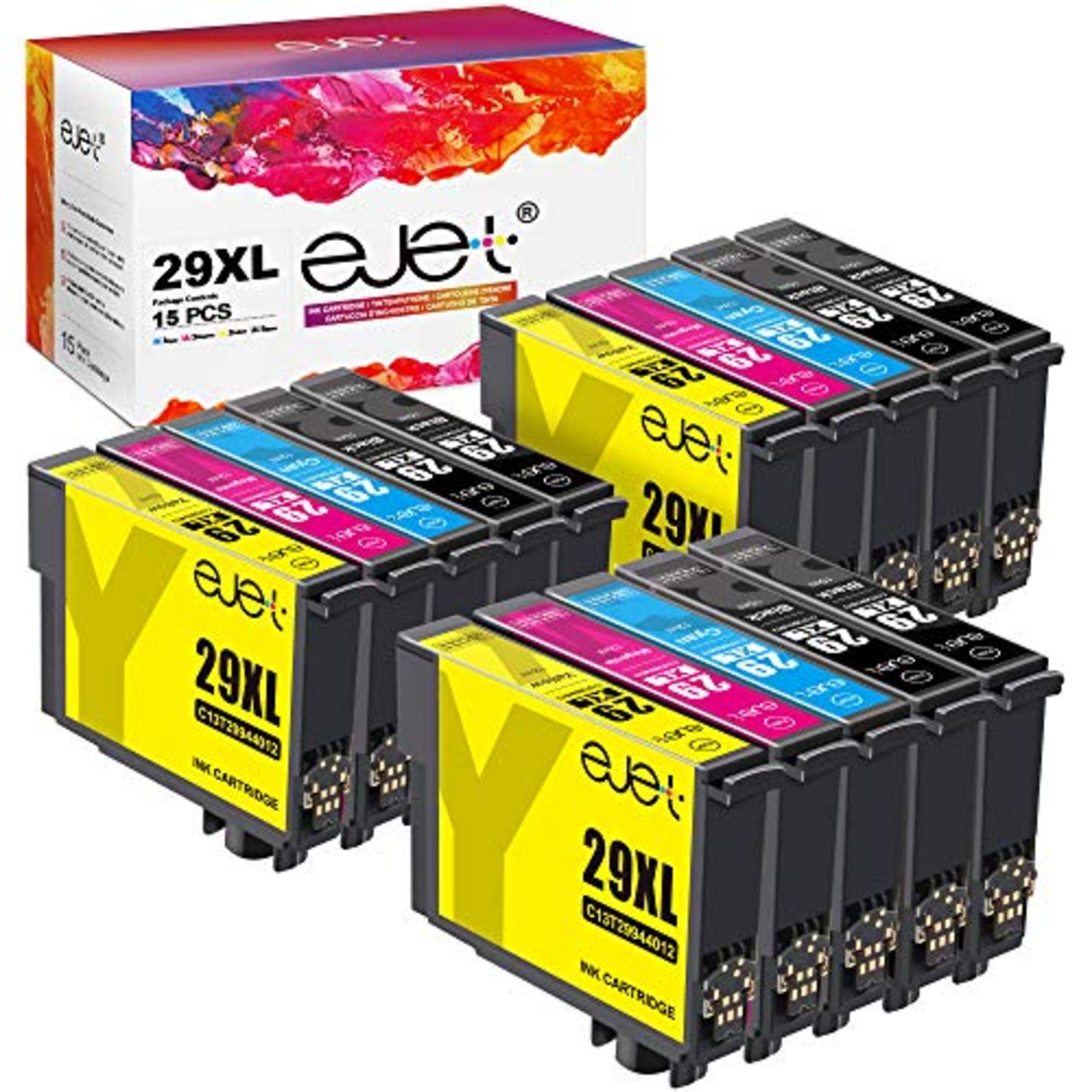 ejet 29XL High Yield Ink Cartridge Compatible for Epson 29 XL for Expression Home XP452 XP442 XP352