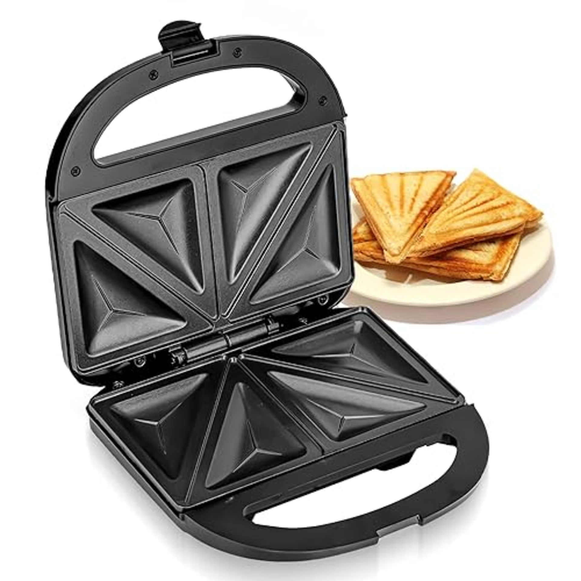 Geepas Toastie Maker | 2 Slice Sandwich Toaster, Cooks Delicious Crispy Sandwiches | 750W, 2 Slice 