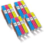 Go Inks? 4 C/M/Y Set of 3 Ink Cartridges to replce CLI-551 Compatible/non-OEM for PIXMA Printers (