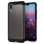 Spigen [Slim Armor] [Gunmetal] Case Compatible for Huawei P20, Hybrid Drop Protection Air Cushion T