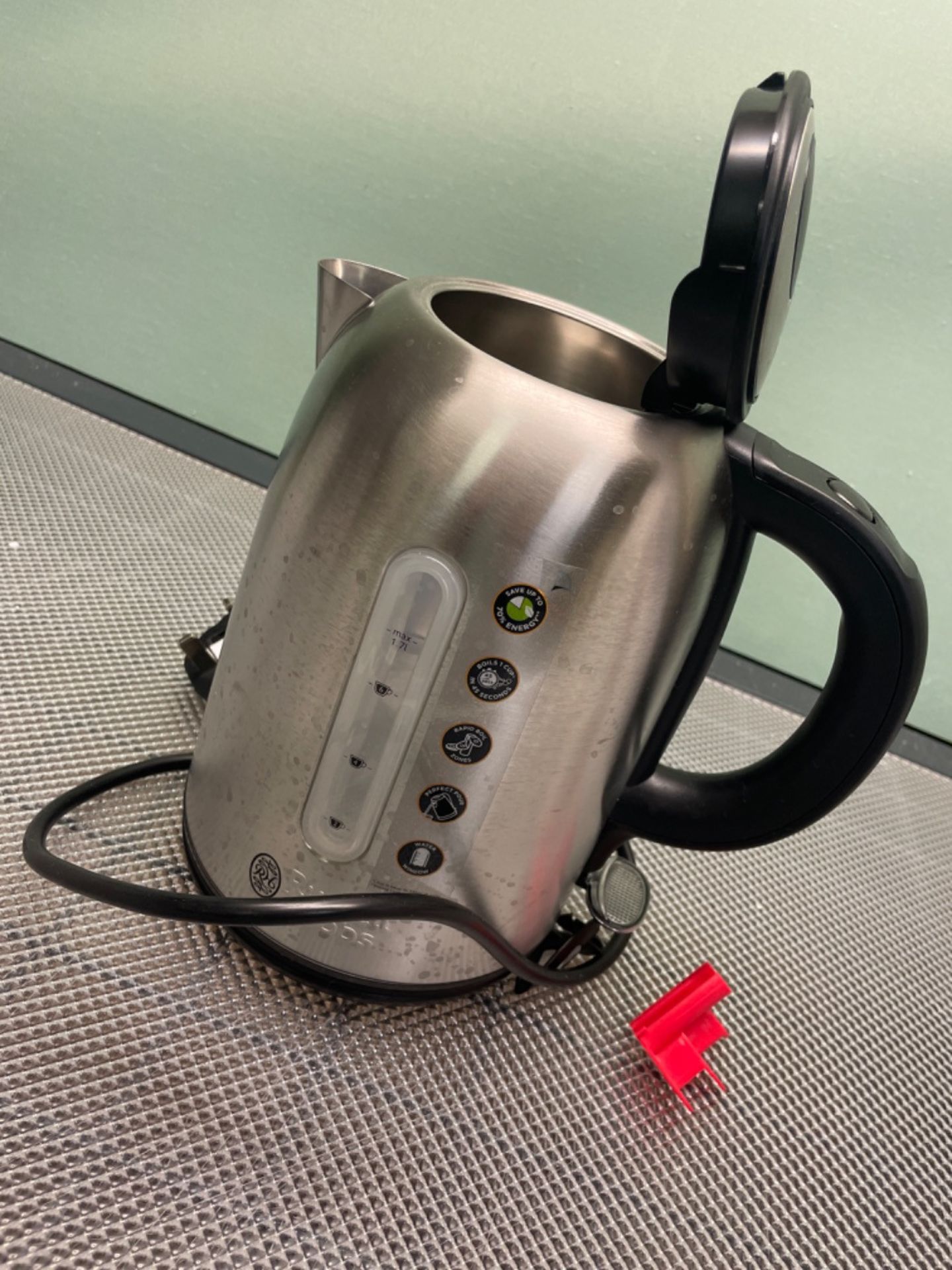 Russell Hobbs Brushed Stainless Steel & Black Electric 1.7L Cordless Kettle (Fast Boil 3KW, Removab - Image 3 of 3