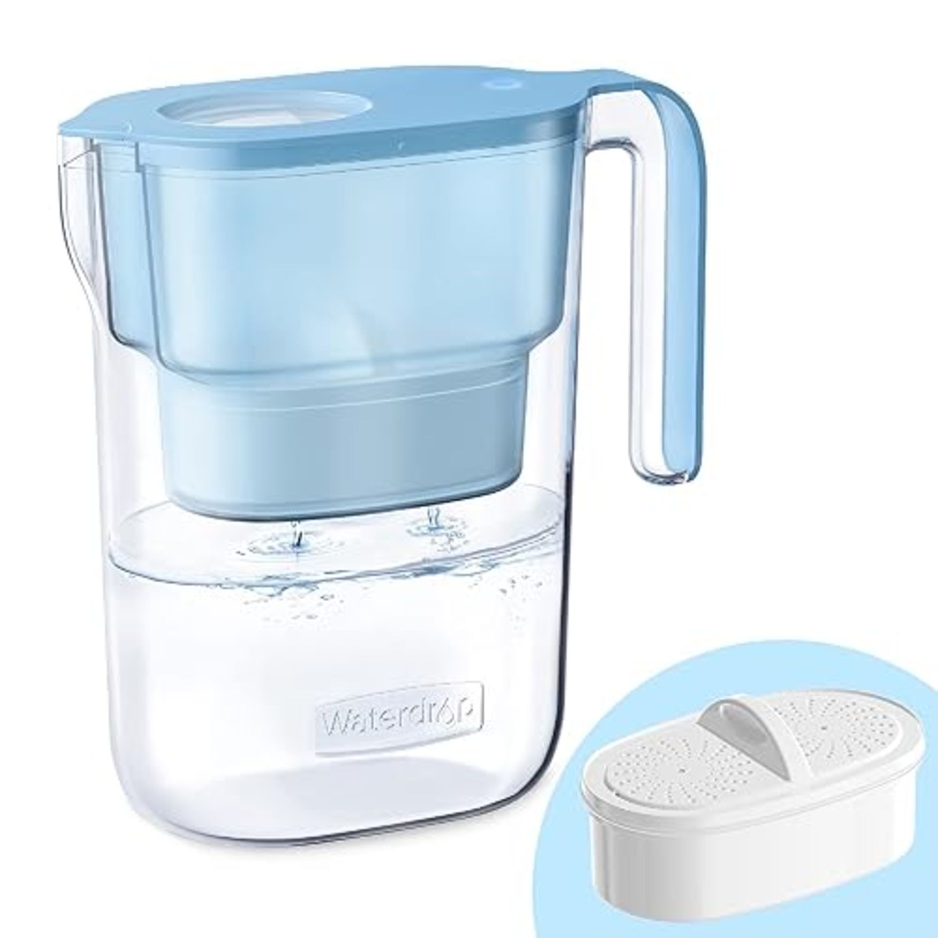 Waterdrop Elfin Fridge Water Filter Jug with 3 Months Filter, 2.5L, Reduces Fluoride, Chlorine and 