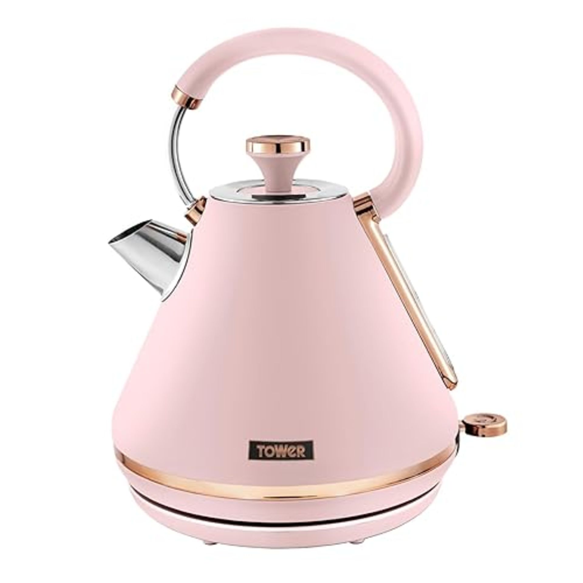 Tower T10044PNK Cavaletto Pyramid Kettle with Fast Boil, Detachable Filter, 1.7 Litre, 3000 W, Mars