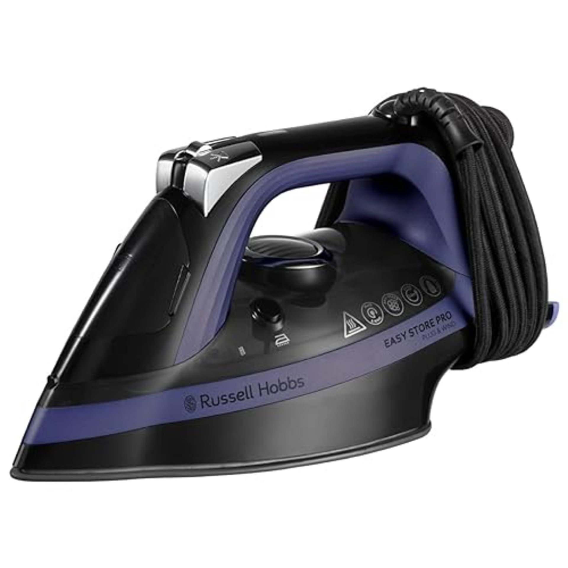 Russell Hobbs 26731 Plug & Wrap Steam Iron - One Temperature Safe on All Fabrics, Easy Storage and 