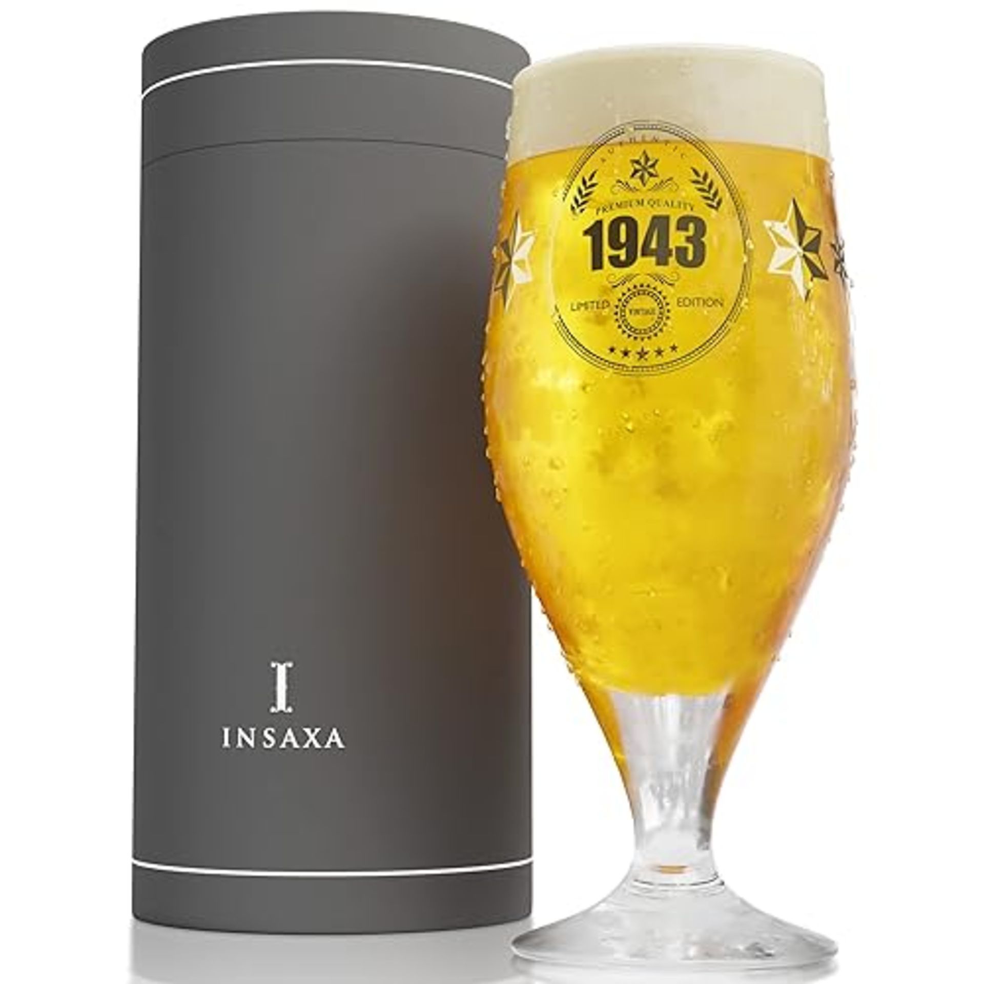 Insaxa 18th Birthday Gifts for Boys - Limited Edition 2005 Premium Quality Beer Glass (1 Pint / 580