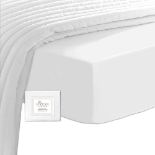 Pizuna Cotton White Super King fitted Sheet 1 Pc Only, Long Staple Cotton 400 Thread count Bedding,