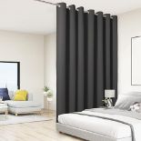 BONZER Room Divider Curtain Total Privacy Wall Grommet Thermal Insulated Soundproof Extra Wide Blac