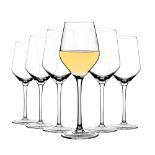 Amisglass White Wine Glass Set of 6, 100% Lead-Free Premium Crystal Clear White Wine Goblets, Class