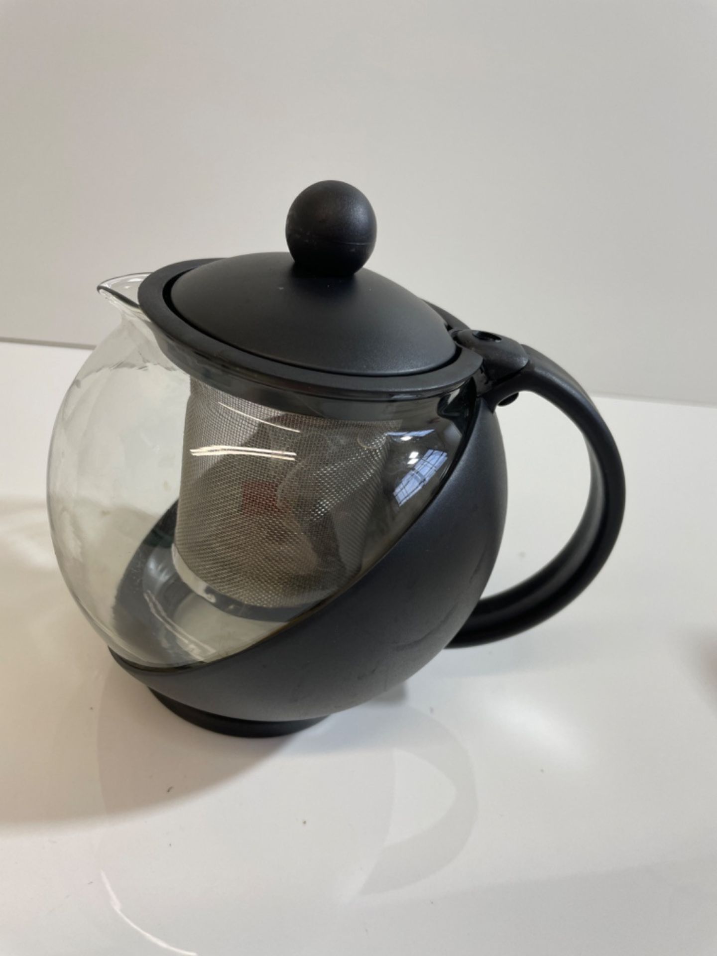 Caf? Ole CMP-07TP Everyday Round Tea Pot Infuser Basket Glass Teapot Loose Leaf 700 ml/24 oz, Blac - Image 2 of 3