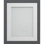 Frame Company Allington Grey Photo Frame with White Mount, 9x7 for 8x6 inch, fitted with perspex