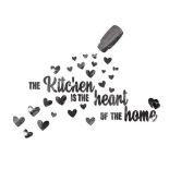 The Kitchen is The Heart of The Home Mirror Wall Sticker, Acrylic Kitchen Wall Decal, Peel and Stic