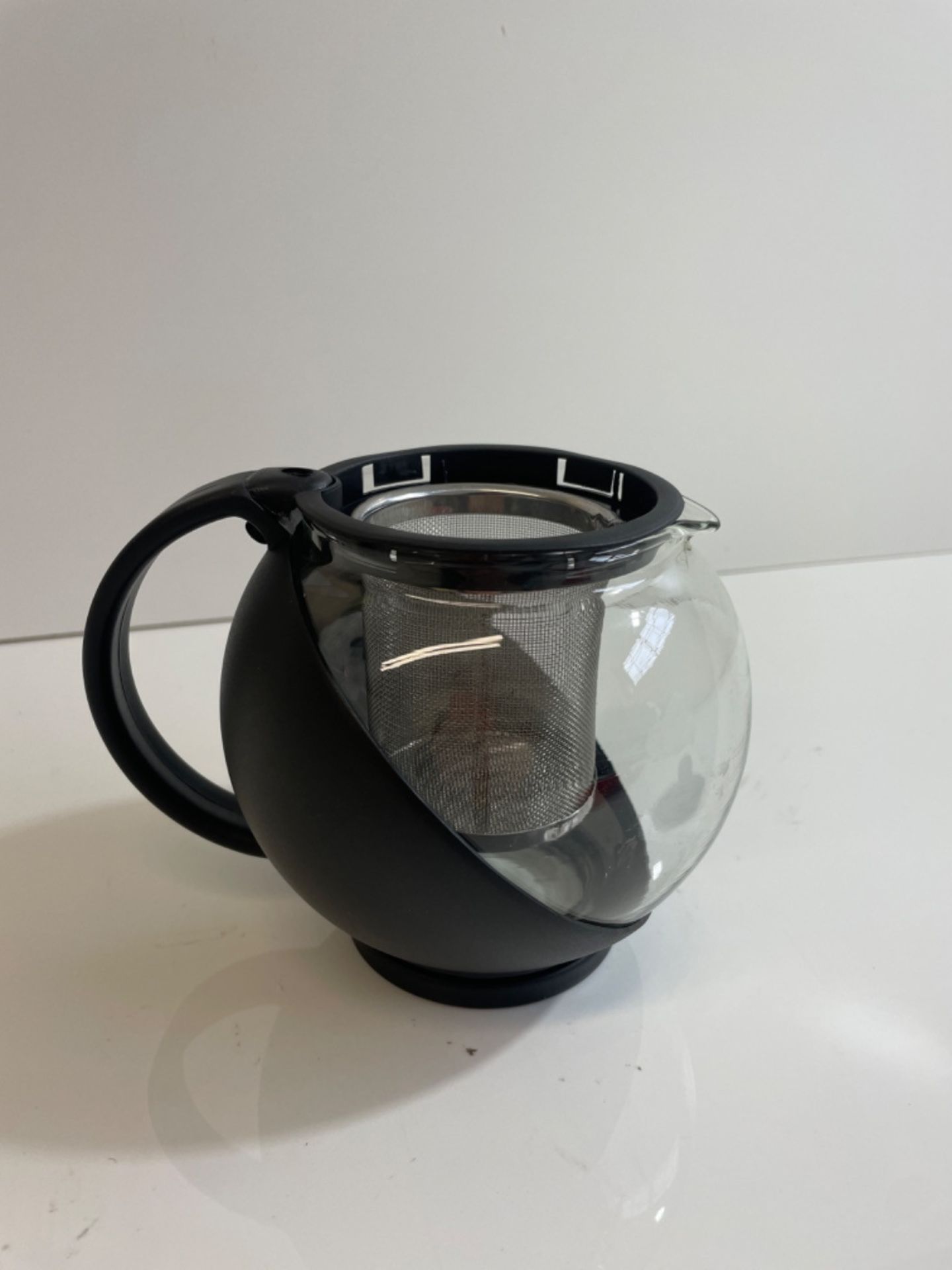 Caf? Ole CMP-07TP Everyday Round Tea Pot Infuser Basket Glass Teapot Loose Leaf 700 ml/24 oz, Blac - Image 2 of 3